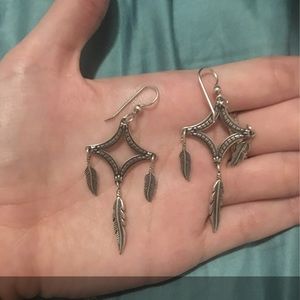 American West/ Carolyn Pollack Feather Earrings